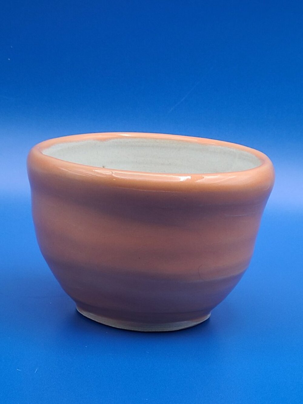 CLEARANCE Vintage Small Handmade Studio Pottery Orange Planter or Pot - Picture 2 of 7